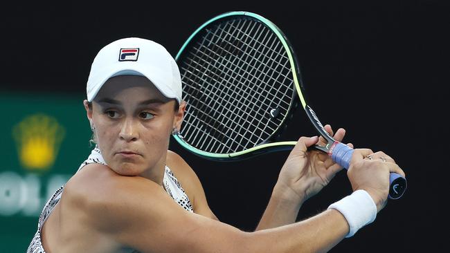 Ash Barty beat Jessica Pegula in straight sets to progress to the semi-finals. Picture: Michael Klein.