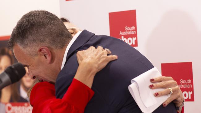 Cressida O'Hanlon with Peter Malinauskas. Picture: Brett Hartwig