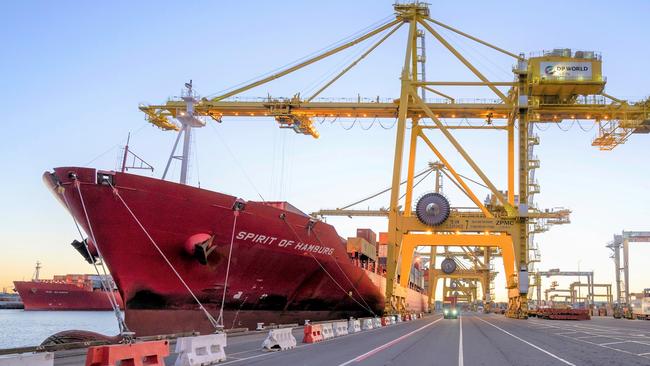 Operator DP World decided to shut down its container terminals in Sydney, Melbourne, Brisbane, and Fremantle. Picture: DP World