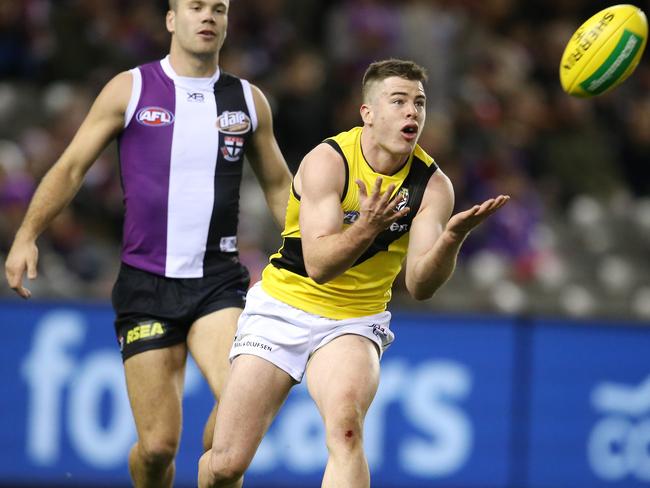 Jack Higgins had 18 disposals against the Saints to win the Round 18 Rising Star nod. Picture: Michael Klein