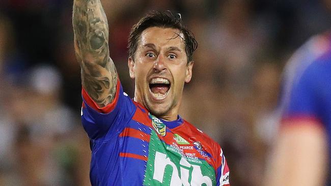 Mitchell Pearce after his matchwinner against Manly. (Brett Costello)