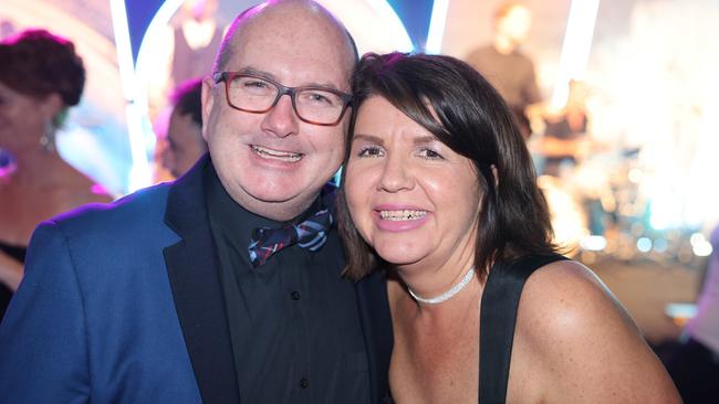 Jamie Preston and Sharon Lincoln at the Gold Coast Business Excellence Awards 2024 Gala for Gold Coast at Large. Picture, Portia Large.
