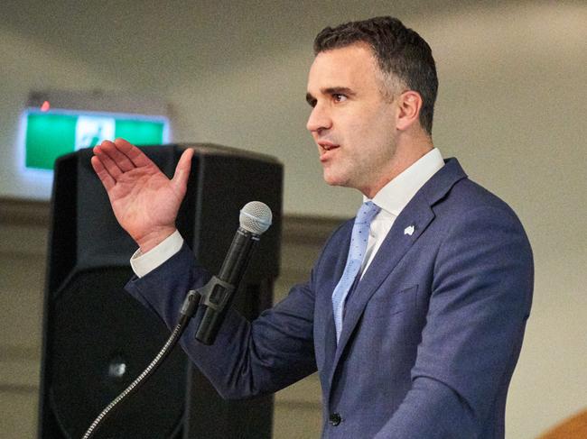 Peter Malinauskas speaking at Labor's first land tax forum in Paradise, as Labor consider the controversial policy, Monday, Sept. 23, 2019. Picture: MATT LOXTON