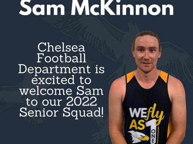 Sam McKinnon has joined Chelsea. Picture: Facebook