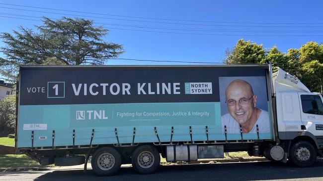 Victor Kline’s campaign also included a prominent election truck.