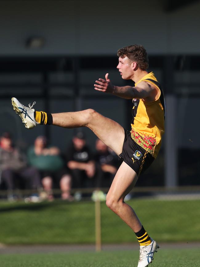 Tigers forward James Zeitzen kicked one goal in the loss. Picture: Nikki Davis-Jones