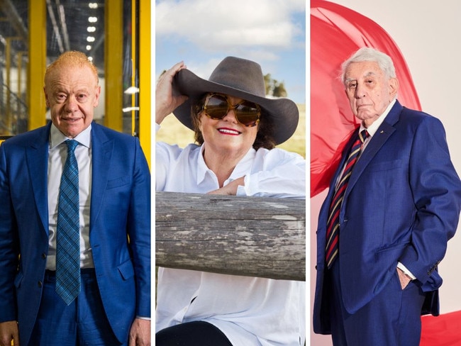 Pictured left to right: Anthony Pratt, Gina Rinehart and Harry Triguboff