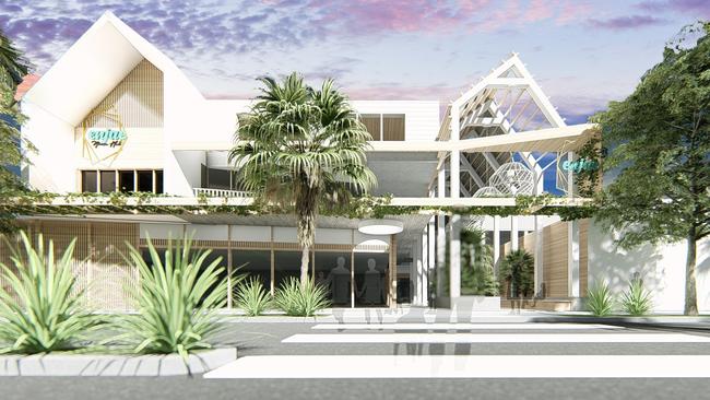 Artist's impression of the proposed development, Enjae Noosa Hub at 6 Lanyana Way, Noosa Junction.