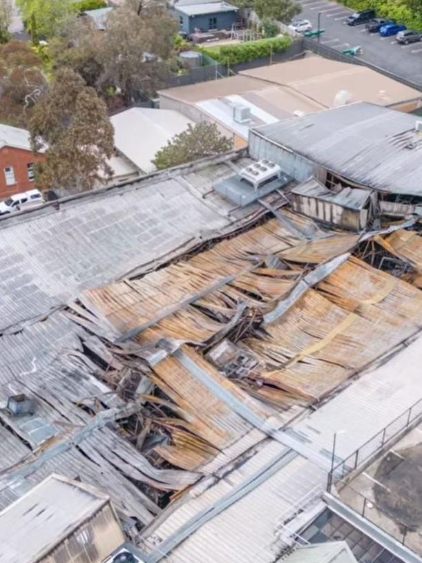 Stirling Village as seen from the air after the fire. Picture: Supplied