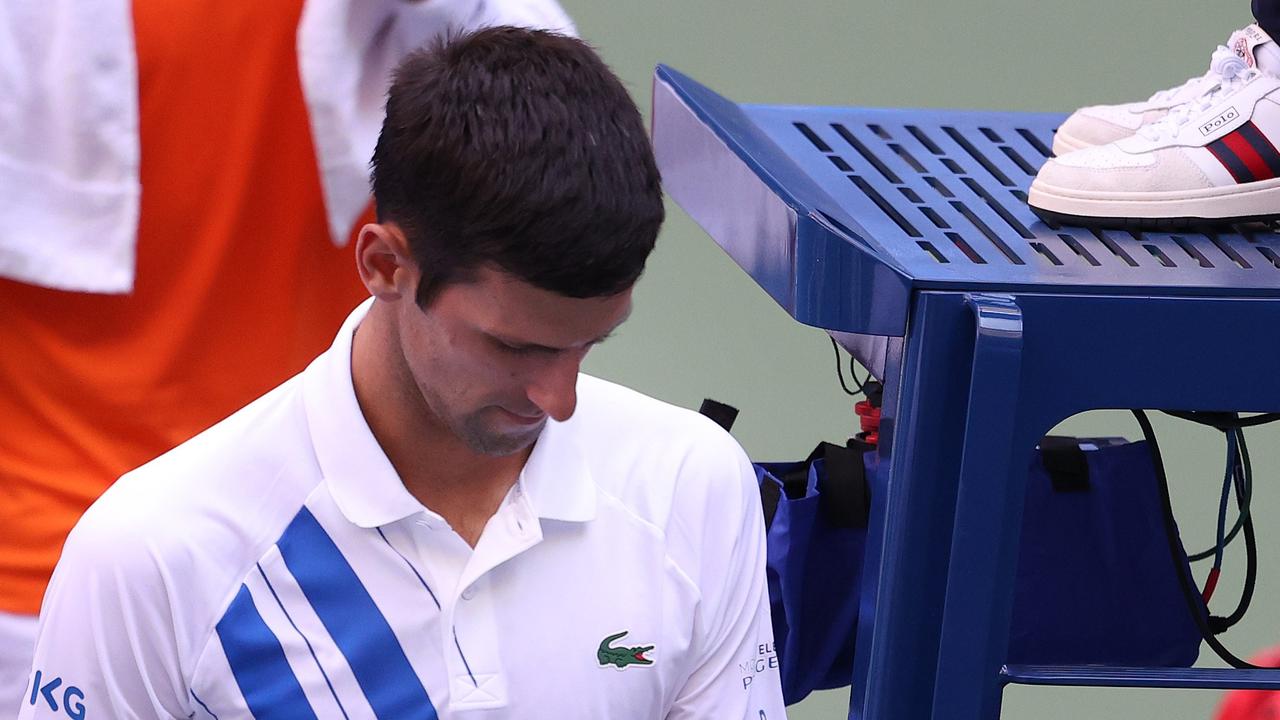 Novak Djokovic, US Open 2020, disqualified, video, hitting lineswomen, Nick Kyrgios Twitter, watch, ban, results