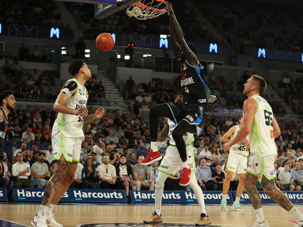 Melbourne United big man Jo Lual-Acuil is in the MVP conversation this season. Picture: Getty Images