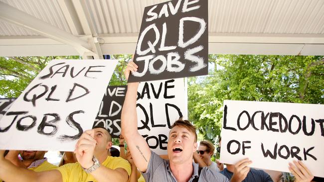 A protest in Brisbane against Queensland’s proposed lockout laws. Pic Mark Calleja