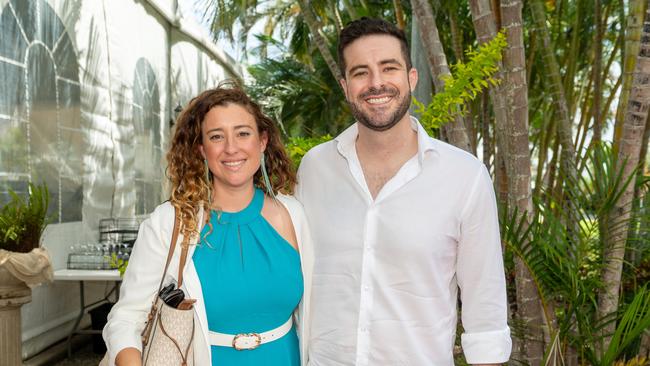 Bec Trewick and Nik Stuart at the Touch of Teal Soiree for the Trudy Crowley Foundation at the Mantra at the Harbour on Friday, September 8. Picture: Michaela Harlow