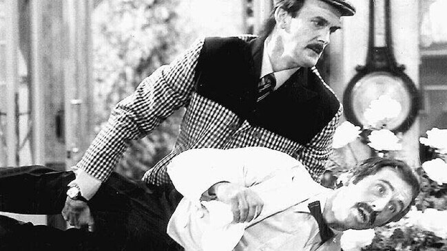 High farce: Basil (Cleese) comes to grips with his hapless employee, Manuel (Andrew Sachs”. Picture: Supplied