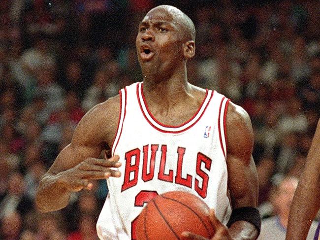 5 Jun 1991: Michael Jordan #23 of the Chicago Bulls reacts during game two of the NBA Finals against the Los Angeles Lakers. The Bulls defeated the Lakers 107-86.   Mandatory Credit: Jonathan Daniel  /Allsport