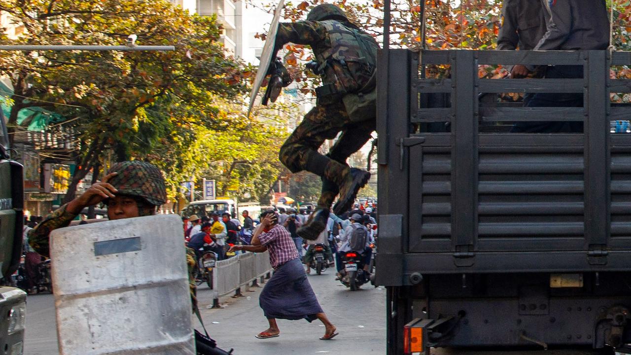 The army has clamped down on protesters. Picture: STR/AFP