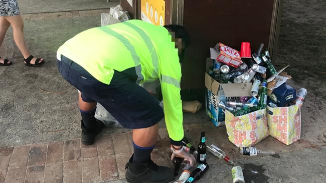 Northern Beaches Police and Council rangers started moving people on from East Esplanade, Manly, at 8pm on Saturday night when it became an alcohol-free zone. Picture; Supplied