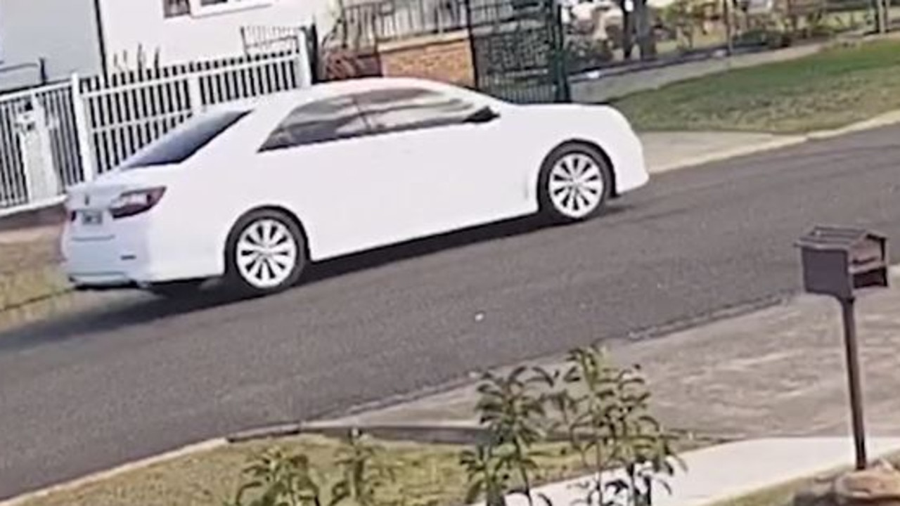 The white Toyota Aurien believed to have been used in the shooting. Picture: Supplied