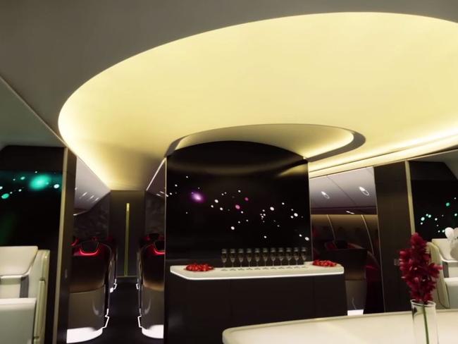 Lighting and projection are all part of enhancing the flying experience. Picture: Boeing