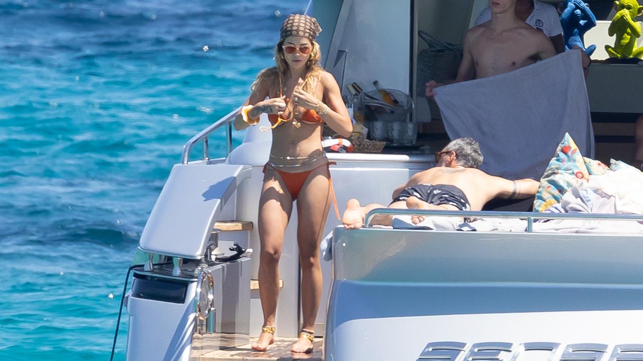 Rita and Taika dived off a yacht together. Picture: Papapics/Splash News/Media Mode