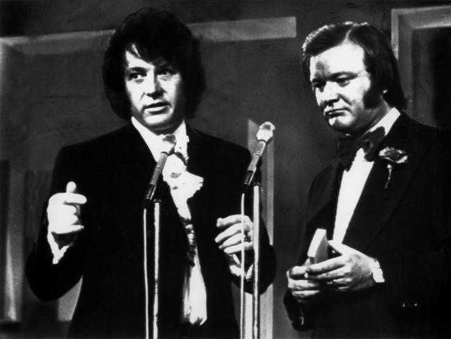 Michael Cole of The Mod Squad and Bert Newton. 1973