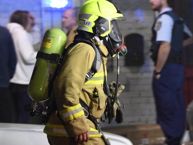 NSW Fire Fighters have Picture: Gordon McComiskie