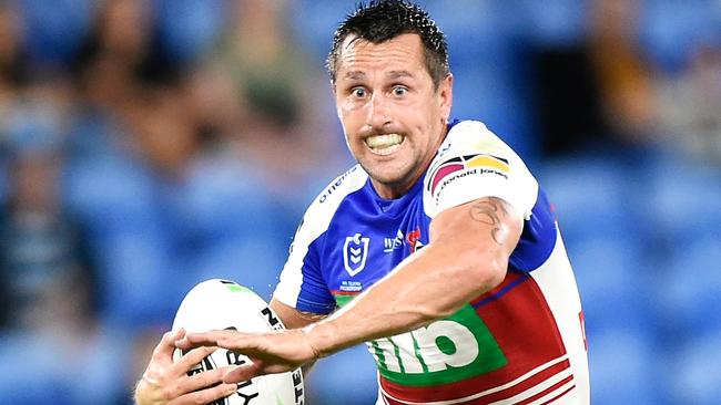 Knights skipper Mitchell Pearce in action. (Photo by Matt Roberts/Getty Images)