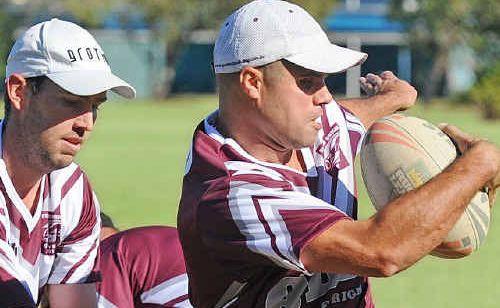 Queensland over-30s skipper Brendan Powell looks for a gap. Picture: Warren Lynam