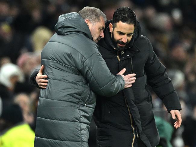 The pressure remains on both Ange Postecoglou and Ruben Amorim. Picture: Justin Setterfield/Getty Images