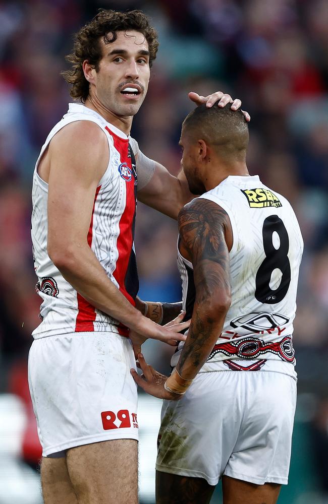 Saints fans would riot if Max King was put on the table. Should the Saints do it anyway? Picture: Michael Wilson/AFL Photos via Getty Images.