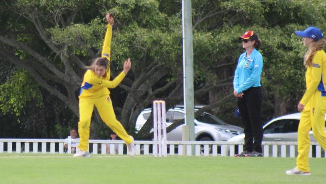 Central Infernos' skipper Mahli Rea in action at the Queensland Cricket Under-15 State Challenge.