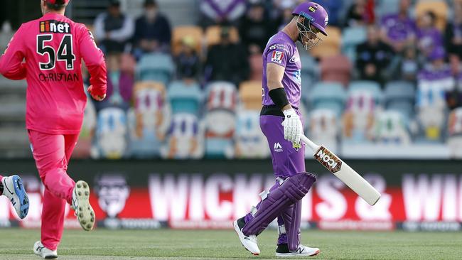 Hurricanes opener D'Arcy Short was out for a duck in the BBL opener. Picture: Zak Simmonds