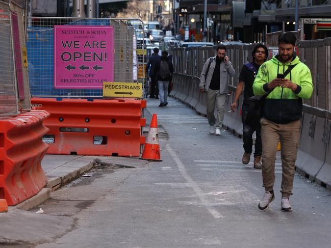 Visitors to the city have been complaining to business owners about the noise and disruption in the CBD. Picture: Rohan Kelly