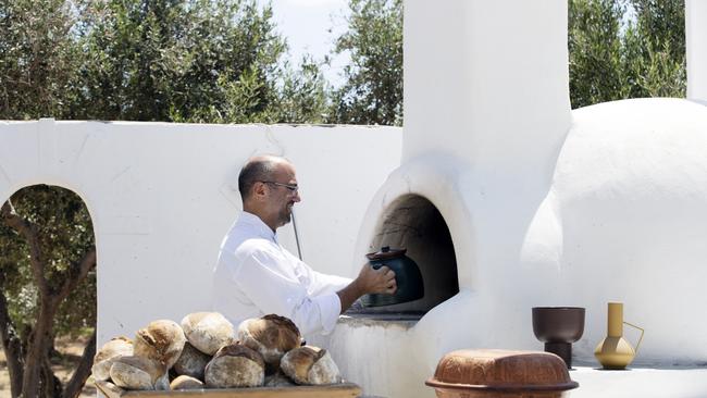 Baking bread in Paros, Greece, with Silversea’s SALT culinary experience.