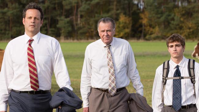 Vince Vaughn, Tom Wilkinson and Dave Franco in a scene from the movie Unfinished Business