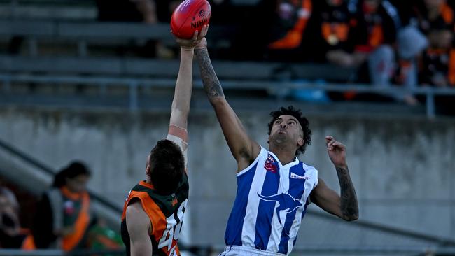 Hirsi Twomey (right) in action for Oak Park in the 2022 EDFL Division 2 grand final win over Keilor Park. Picture: Andy Brownbill