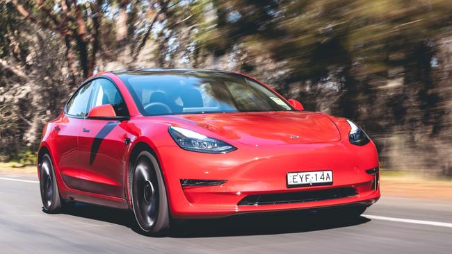 An updated Tesla Model 3 was revealed just after our loan. Picture: Thomas Wielecki