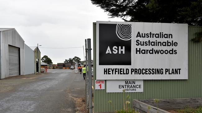 Australian Sustainable ­Hardwoods workers are under ­“mental strain” as the state government’s bid to buy the Gippsland business continues to stall. Picture: Andrew Batsch