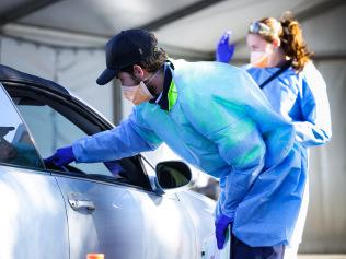 SYDNEY, AUSTRALIA - Newswire Photos AUGUST 04, 2021: Members of the public are tested for the Corona virus at the Drive thru COVID clinic at Rosebay in Sydney. Picture: NCA Newswire /Gaye Gerard