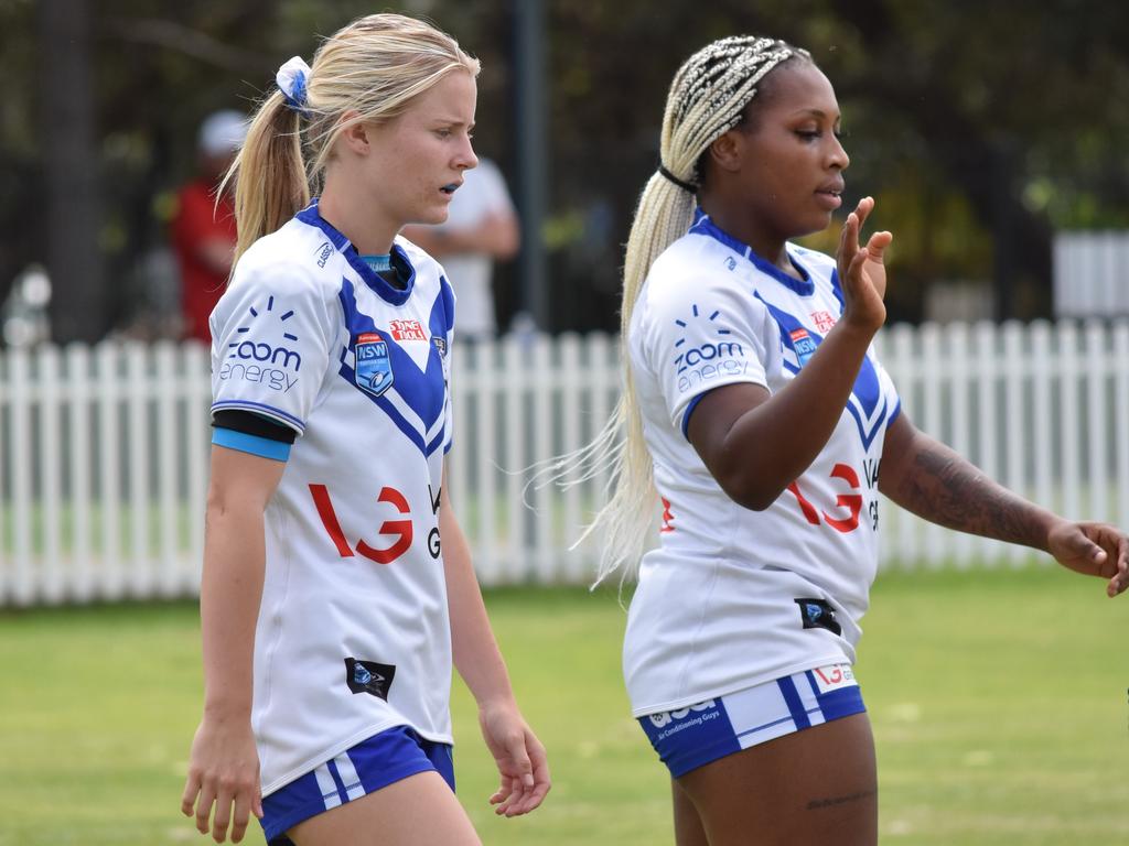 Kayla Henderson (left) and Faustina Akeje. Picture: Sean Teuma. Tarsha Gale Cup