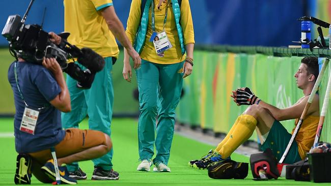 Australia's Simon Orchard was shattered after his side’s early exit in Rio. Picture: AFP