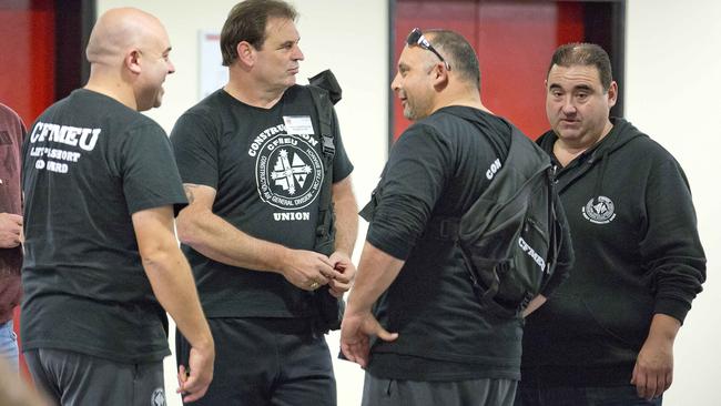 CFMEU delegates at the 2014 Victorian Labor Party State Conference at Moonee Valley Racecourse. Picture: Nathan Dyer