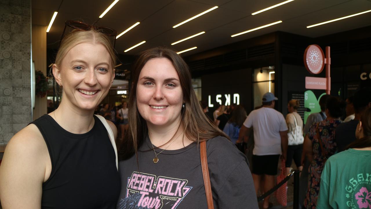 Maddi Salisbury and Casey Cleary at the opening of the LSKD store in the Sunshine Plaza on March 30.