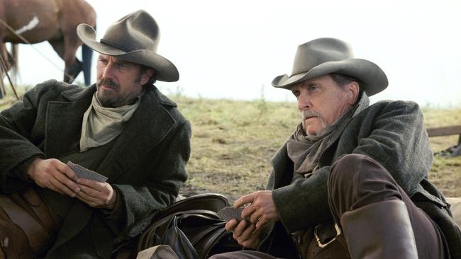 Kevin Costner, left, and Robert Duvall in <i>Open Range</i>.