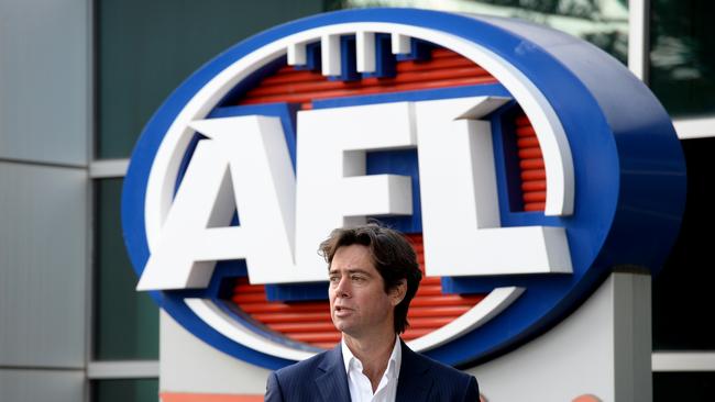 AFL Chief Executive Gillon McLachlan revealed there are known gay male players in the competition who are reluctant to come out. Picture: NCA NewsWire / Andrew Henshaw