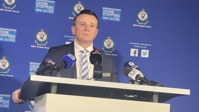 Detective Superintendent Gordon Arbinja at a press conference in Sydney on Friday.