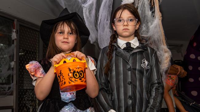 Quinn and Zoey at Spook-Tacular Halloween Haunted House Disco at the Malak Community Centre. Picture: Pema Tamang Pakhrin