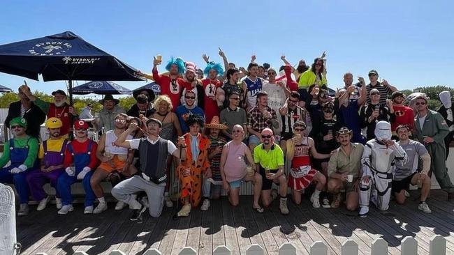 The Port District senior group outside of the Semaphore Palais. Picture: Supplied, Port District Football Club