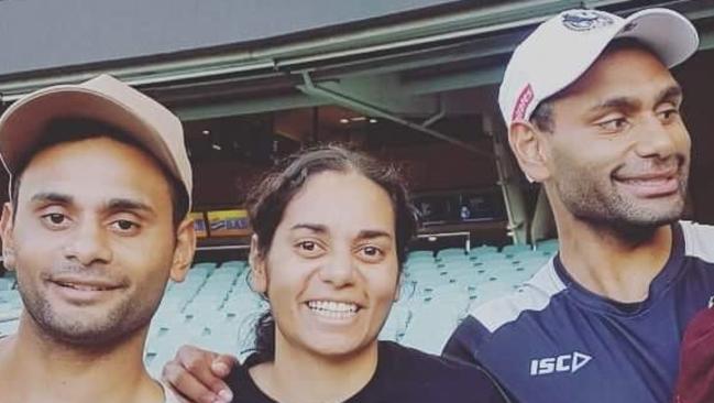 Margaret Varcoe, centre, with her brothers Adam and Travis. Picture: Adam Varcoe / Facebook