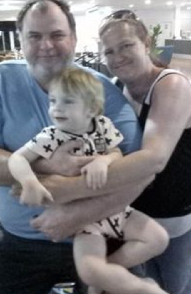 Tarrin-Macen Kenneth O’Sullivan with his father Andrew O’Sullivan (left) and his mother, and accused killer, Tara Richardson (right). Picture: Contributed